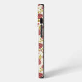 Etui iPhone 13 Pro Jacobean Floral Pattern Rouge Rose Gold Crème (Côté gauche)