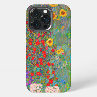 Etui iPhone 13 Pro Jardin agricole de Gustav Klimt avec tournesols