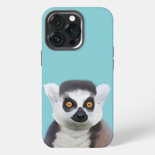 Etui iPhone 13 Pro Joli Trait De Lémur À Bague (Dos)