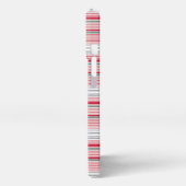 Etui iPhone 13 Pro Jolies rayures grises rouges (Côté gauche)