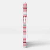 Etui iPhone 13 Pro Jolies rayures grises rouges (Côté droit)