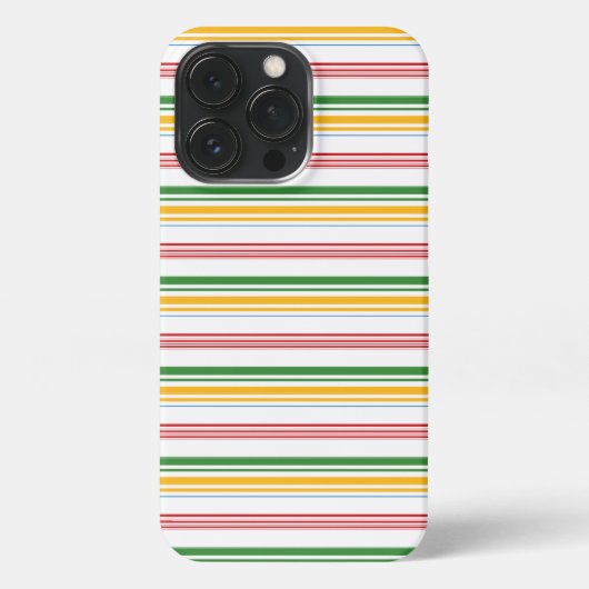 Etui iPhone 13 Pro Jolies rayures vert jaune (Verso)