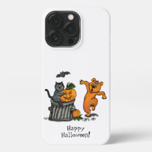 Etui iPhone 13 Pro Joyeux Halloween ! Chien et araignée de chauve-sou