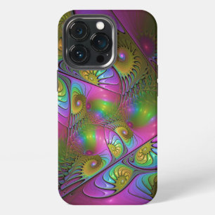 Etui iPhone 13 Pro L'art fractal abstrait trippy lumineux coloré
