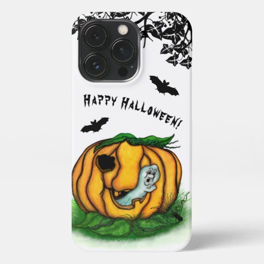 Etui iPhone 13 Pro Le fantôme d'Halloween, chauve-souris, fantôme et (Verso)