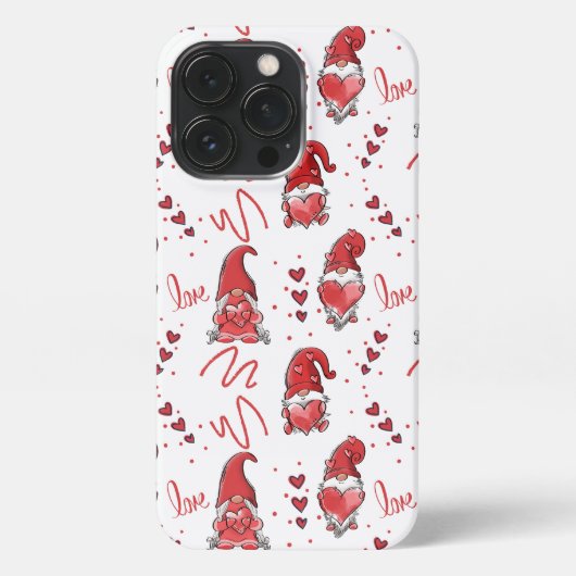 Etui iPhone 13 Pro Les mignons Gnomes d'amour de Valentine (Verso)