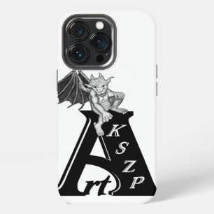 Etui iPhone 13 Pro Logo ArtKSZP avec Golem Design noir et blanc