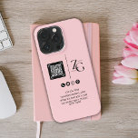 Etui iPhone 13 Pro Logo personnalisé | Arrière - plan rose commercial<br><div class="desc">Coque iphone d'entreprise moderne. Pour personnaliser,  ajoutez toutes les informations professionnelles nécessaires avec le code QR. Idéal pour un remerciement d'affaires ou des cadeaux promotionnels.</div>
