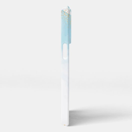 Etui iPhone 13 Pro Marbre bleu et or Abstrait (Côté droit)