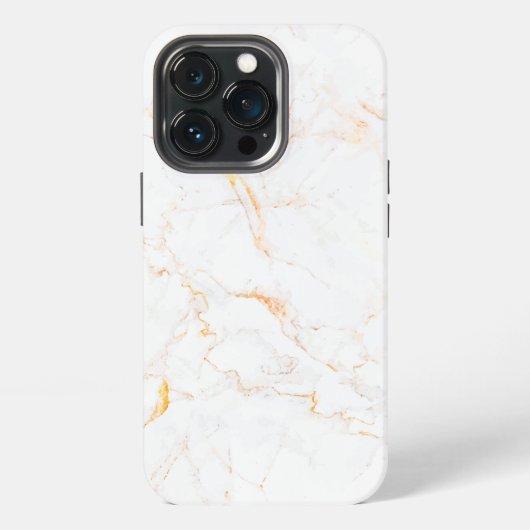 Etui iPhone 13 Pro Marbre doré à motif texturé (Dos)