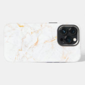Etui iPhone 13 Pro Marbre doré à motif texturé (Verso Horizontal)
