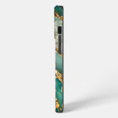 Etui iPhone 13 Pro Marbre vert et or élégant (Côté gauche)
