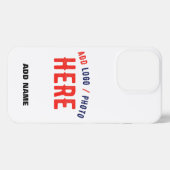 ETUI iPhone 13 PRO MARQUE BLANCHE MODERNE ET PERSONNALISABLE VÉRIFIÉE (Verso Horizontal)