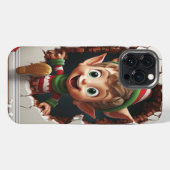 Etui iPhone 13 Pro Max 3d Drôle mignon elf de Noël (Verso Horizontal)