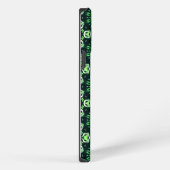 Etui iPhone 13 Pro Max Abstrait moderne Motif d'art fractal vert initial (Côté droit)