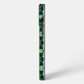 Etui iPhone 13 Pro Max Abstrait moderne Motif d'art fractal vert initial (Côté gauche)