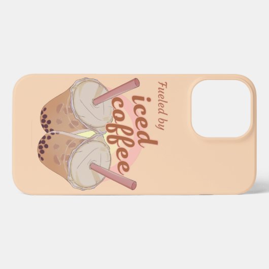 Etui iPhone 13 Pro Max alimenté par du café glacé. (Verso Horizontal)