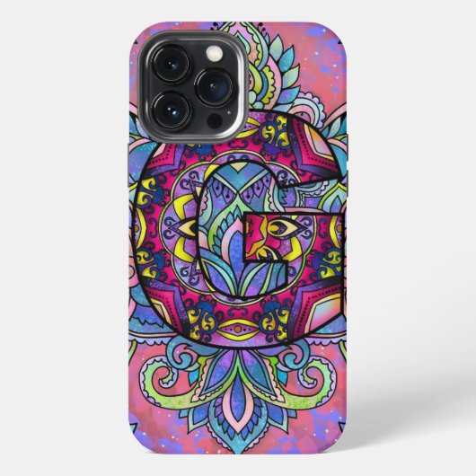 Etui iPhone 13 Pro Max Alphabet G mandala (Verso)