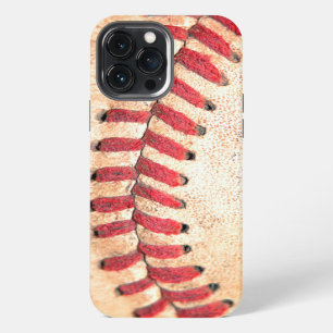 Etui iPhone 13 Pro Max Ancienne Balle de Baseball Vintage Couture Rouge