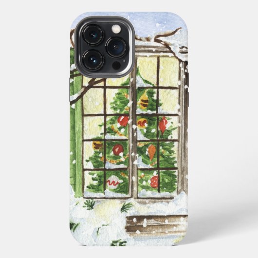 Etui iPhone 13 Pro Max arbre de Noël festif (Verso)