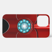 Etui iPhone 13 Pro Max Arc Réacteur Arc Armure rouge (Verso Horizontal)