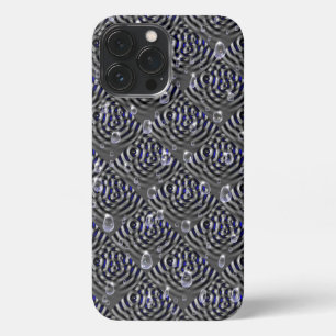 Etui iPhone 13 Pro Max Arrosage sur métal gris bleu