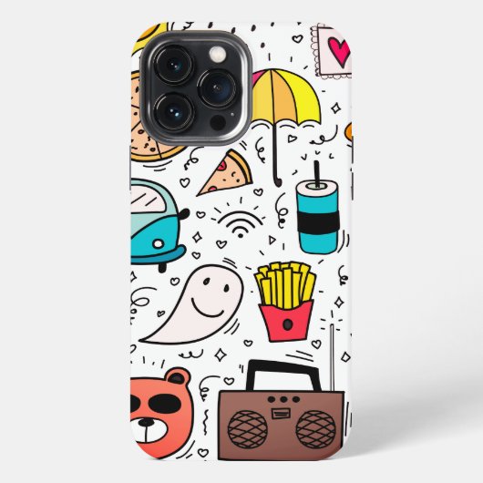 Etui iPhone 13 Pro Max Art abstrait de dessin animé (Verso)