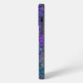 Etui iPhone 13 Pro Max Art abstrait unique violet et noir à lignes (Côté gauche)