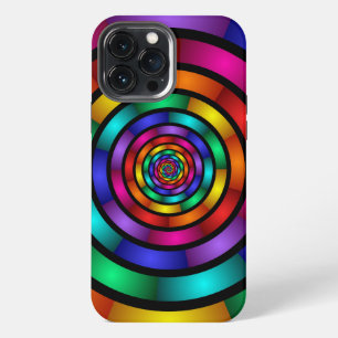 Etui iPhone 13 Pro Max Art fractal moderne coloré et psychédélique