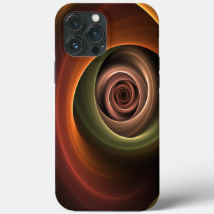 Etui iPhone 13 Pro Max Art fractal moderne couleurs chaudes abstrait en s