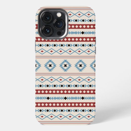 Etui iPhone 13 Pro Max Aztec Blue Red Black Cream Mixte Motifs Motif (Verso)
