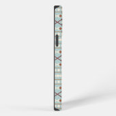 Etui iPhone 13 Pro Max Aztec Formes Motif Rusts Crème Turquoise-Bleu (Côté droit)