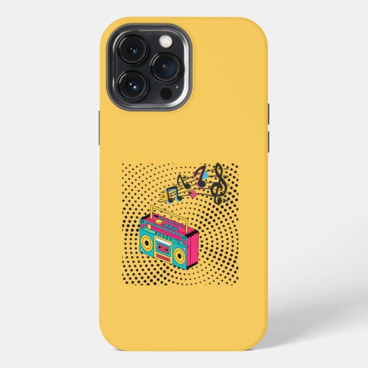 Etui iPhone 13 Pro Max Baladeur audio rétro. (Verso)