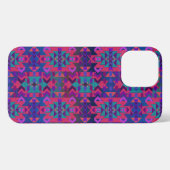 Etui iPhone 13 Pro Max Beau style sud-ouest rose et violet (Verso Horizontal)