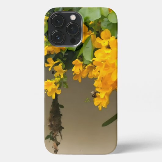 Etui iPhone 13 Pro Max Beauté Fleur Dorée (Verso)