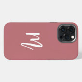 Etui iPhone 13 Pro Max Belle bordeaux clair avec texte élégant Initiale (Verso Horizontal)