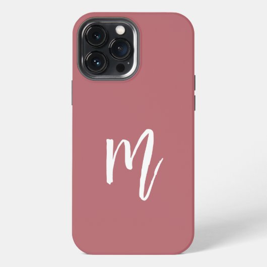 Etui iPhone 13 Pro Max Belle bordeaux clair avec texte élégant Initiale (Verso)