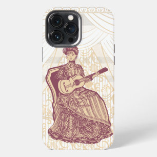 Etui iPhone 13 Pro Max Belle dame avec guitare