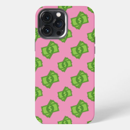 Etui iPhone 13 Pro Max Billets de dollars en argent de dessin animé (Verso)