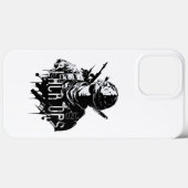 Étui iPhone 13 Pro Max Black Ops noir et blanc (Verso (horizontal))