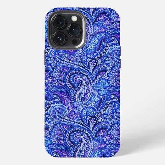 Etui iPhone 13 Pro Max Bleu Paisley Vibrant (Verso)