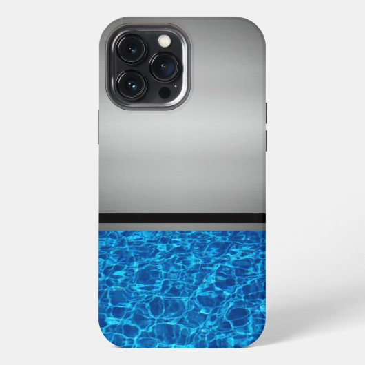 Etui iPhone 13 Pro Max Boîtier Case-Mate iPhone Silver et Blue Water (Verso)