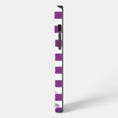 Etui iPhone 13 Pro Max Boîtier iPhone Fleur Rayure Blanche Violette (Côté gauche)