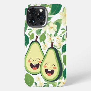 Etui iPhone 13 Pro Max Boîtier téléphonique couple Avocado Funny Kawaii