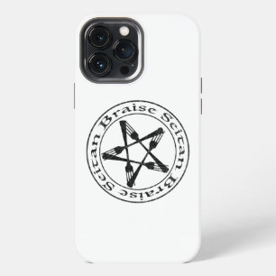 Etui iPhone 13 Pro Max Braise Seitan végane Pentagramme (version sombre)