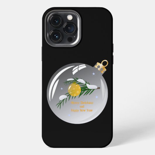Etui iPhone 13 Pro Max Branche de Noël décorée dans un flacon  (Verso)