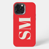 Etui iPhone 13 Pro Max Brigt Red Monogramme initial (Verso)