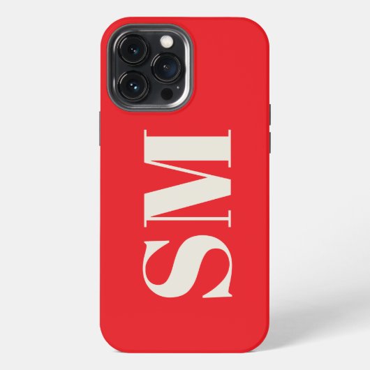 Etui iPhone 13 Pro Max Brigt Red Monogramme initial (Verso)