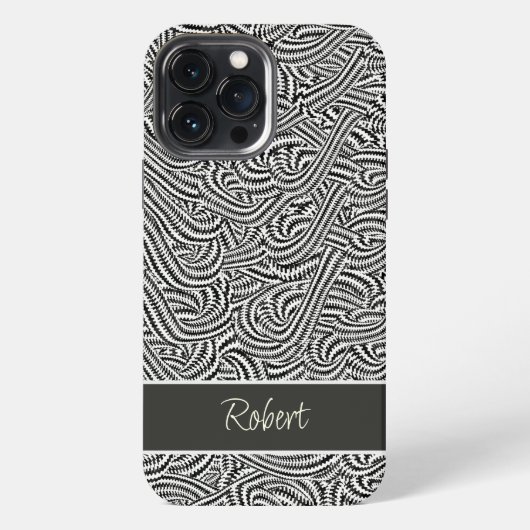 Etui iPhone 13 Pro Max Brun à motif (Verso)