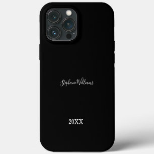 Etui iPhone 13 Pro Max Cadeau personnalisé élégant noir et blanc pour ann
